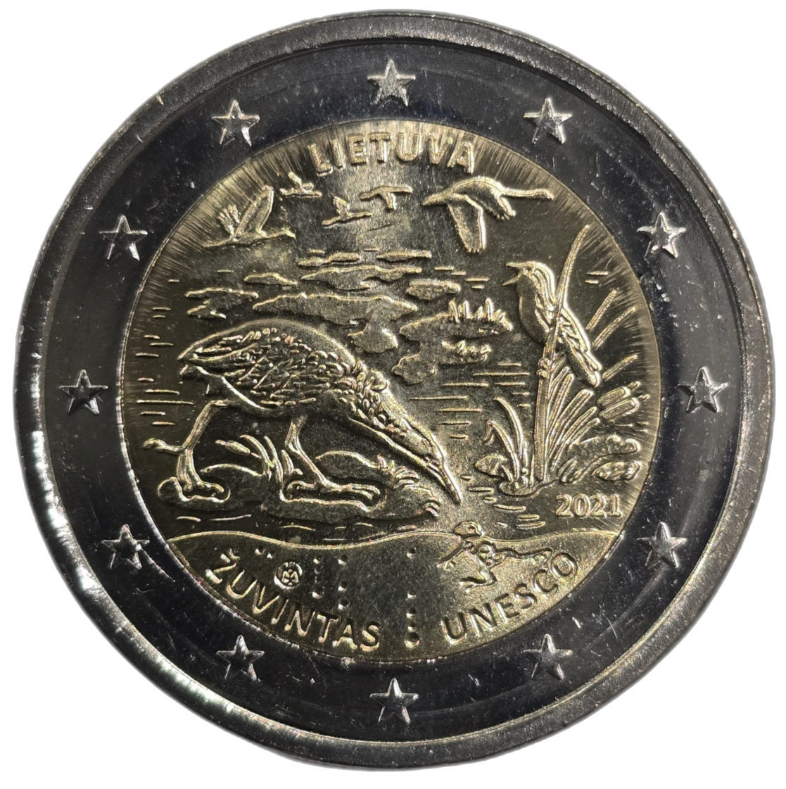 2 euros conmemorativa Reserva de la Biosfera de Žuvintas